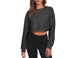 FKEEP Cropped Sweatshirts for Women Long Sleeves Crewneck Pullover Crop Tops Oversized Fit