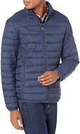 Amazon Essentials Men's Packable Lightweight Water-Resistant Puffer Jacket (Available in Big & Tall), Navy, Small