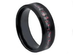 Blackjack Jewelry S-BJR31BR-8 8 Black Stainless Steel Carbon Fiber Ring Black