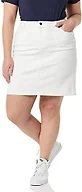 Amazon Essentials Women's Plus Size Classic 5-Pocket Denim Skirt Skirt, -White Wash, 28