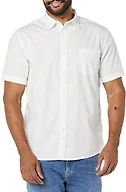 Amazon Essentials Men's Short-Sleeve Regular-Fit Stretch Poplin Shirt Shirt, -White, X-Small