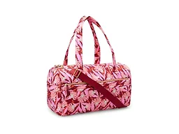 Amazon Essentials Women's Quilted Weekender Duffel Gym Bag with Trolley Sleeve, Pink Floral, One Size