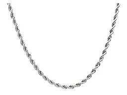 Blackjack Jewelry S-BJS26NW5M Polished Stainless Steel 5MM Rope Chain SIlver 