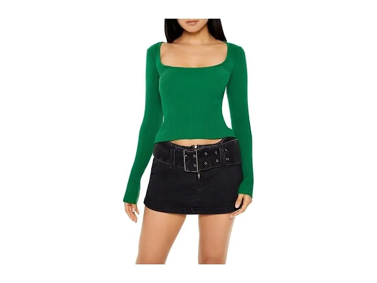 Forever 21 Women (M) Cropped Rib-knit Sweater