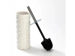 J&V Textiles 8285-CHWH Faceted Ceramic Toilet Brush C
