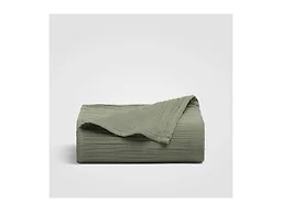 Crane Home Zen Crinkled Comfort Queen Flat Sheet, Sage Green 100% Cotton Gauze, Oeko-TEX Certified Crinkled Weave, Breathable All Season Luxury Bedding