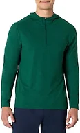 Amazon Essentials Men's Athletic Soft Performance Lightweight Quarter-Zip Hoodie Long Sleeve Workout Top, Space Dye Green, X-Small