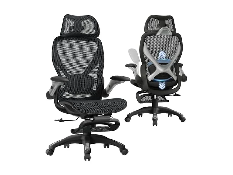 ELABEST X100 Ergonomic Mesh Office Chair with Footrest