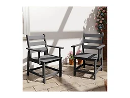 GREENVINES GV-51 Outdoor Dining Chairs set of 2 Grey