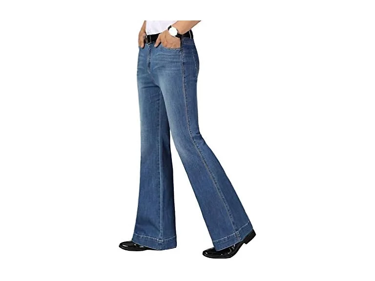 Haorun Men (30) Bell Bottom Jeans Slim Trousers