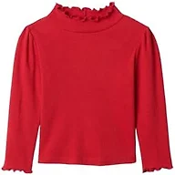 GAP Baby-Girls Longsleeve Scalloped Turtleneck, Modern Red, 6-12 Months