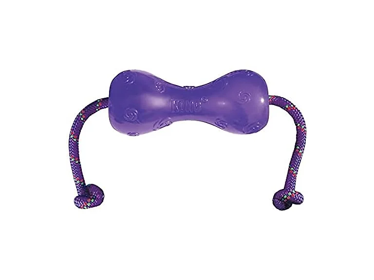 KONG Squeezz Dumbbell with Rope for Dogs