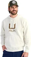 HUK Mens Cotton Fleece Hoodie, Soft, Warm, Comfortable Hooded Sweatshirt Pullover for Men, Egret, X-Large