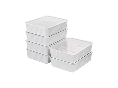 Cetomo 10 Cells Plastic Underwear Sock Drawer Organizer, Gray