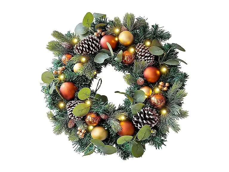 Wanna-CUL Copper/Gold 20" Pre-Lit Wreath
