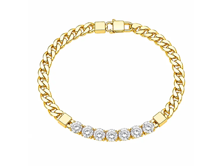 18K Gold Plated Cuban Link CZ Bracelet