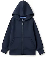 Amazon Essentials Boys' Active Sweat Relaxed-Fit Full Zip Hoodie, Navy, Medium