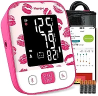 Meraw Blood Pressure Monitor Home Use, Blood Pressure Cuff Digital Arm, Blood Pressure Monitor Automatic Cuff 8.7-16.5" Bluetooth App Tracking Irregular Heartbeat Monitoring Pink