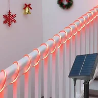 LightSeek Candy Cane Lights Outdoor, 33ft 100 LEDs Solar Rope Lights, Waterproof IP65 Cobwebs Decor with 8 Modes, Solar String Lights for Patio, Wedding, Tree, Christmas dec