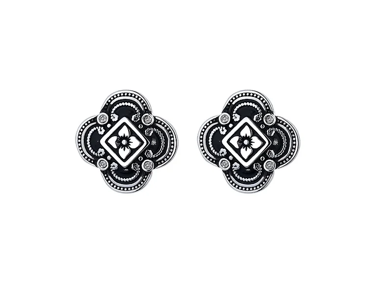 Artisan Sterling Silver Floral Earrings