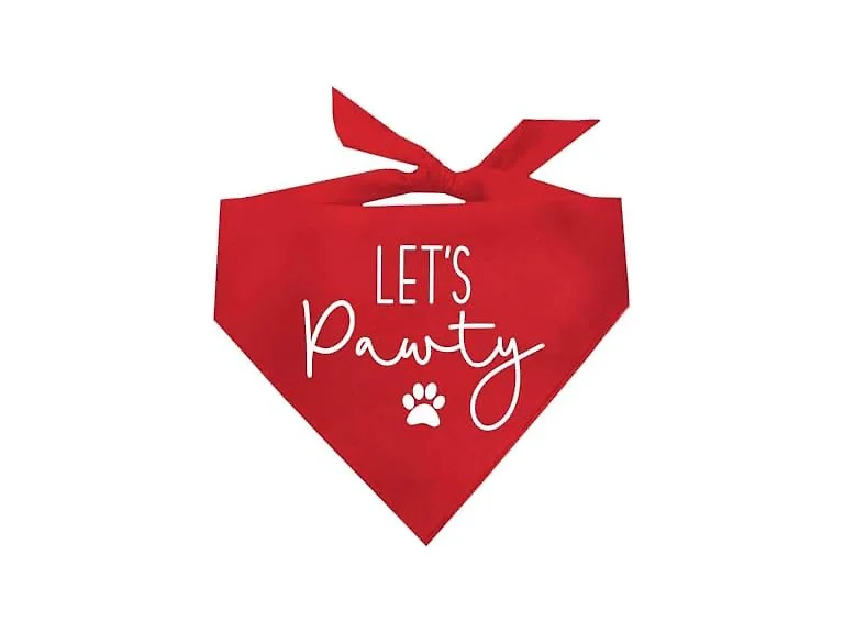 Let's Pawty Birthday Party Dog Bandana | 100%