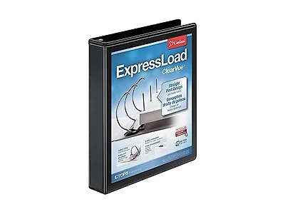 Cardinal ExpressLoad ClearVue Locking D-Ring Binder, 1.5-Inch, Black (49111)