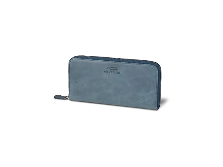 Otto Angelino Genuine Leather Zippered Clutch