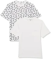 Amazon Essentials Men's Short-Sleeve Crewneck Pocket T-Shirts, Pack of 2, White/Pineapple Print, Large