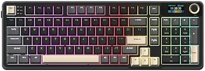 Rosewill Neon S96 Wireless Mechanical Gaming Keyboard, 98-Key Layout w/Volume Knob, Bluetooth / 2.4GHz / USB-C, Hot-Swappable Red Switches, RGB Backlit, 3750mAh Battery, Windows & macOS, Black