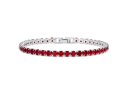 Saffron LGR-33-010B CZ Stone Tennis Bracelet Pink