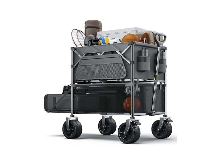 Everyfun 480Lbs Foldable Double Decker Wagon