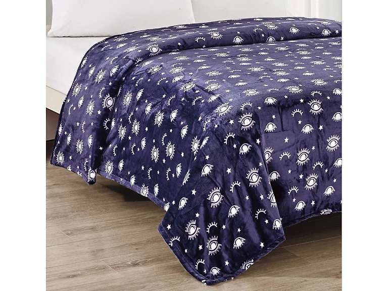 Luxury Home Evil Eye Embossed Microplush Blanket
