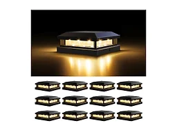 Brightever KN0001 Black Solar Post Cap Lights 12 Pk