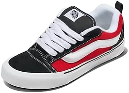 Vans Unisex Knu Skool Shoe, Red/True White, 9/10.5