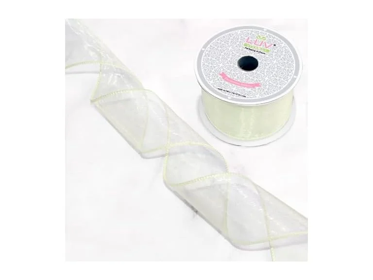 Wired Organza Ribbon 2.5" 10 Yd Ivory