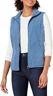 Amazon Essentials Women's Classic Fit Sleeveless Full-Zip Polar Fleece Vest, Blue Heather, Med
