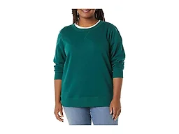 Amazon Essentials Women's Fleece Crewneck Long Sleeve Pullover Sweatshirt (Available in Plus Size), Dark Green, X-Small