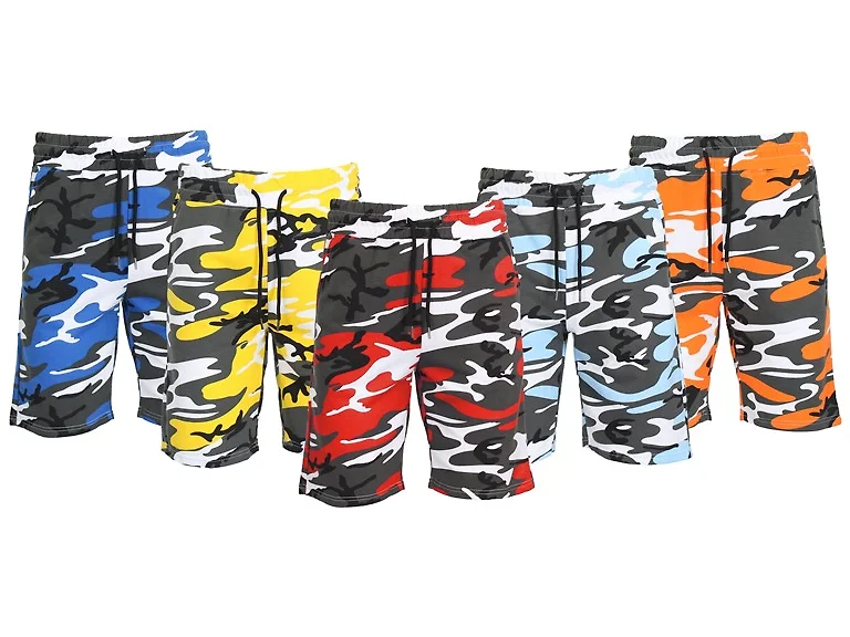 1 & 3Pk Mens French Terry Camo Shorts