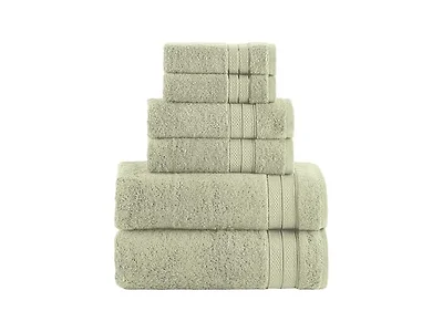 Elegant Comfort Luxury 6-Piece Towel Set, Jade Green