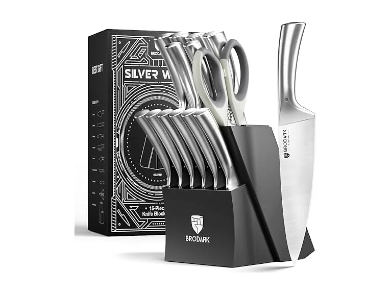 Brodark Kitchen Knives Set with Block