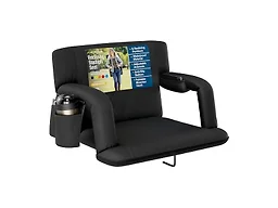 Reclining Stadium Seat w Armrests - Blk