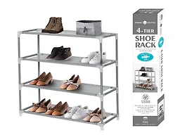 J&V Textiles 6920-GR 4-Tier Shoe Storage and Organizer Rac