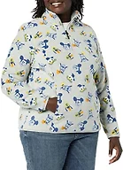 Amazon Essentials Disney | Marvel | Star Wars | Princess Women's Polar Fleece Quarter-Zip Mock Jackets, Mickey and Friends, Small