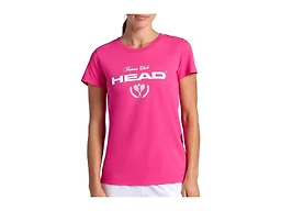 HEAD Women’s Tennis Graphic Crewneck T-Shirt, Relaxed Fit, Lightweight and Breathable Cotton-Poly Material, Proud Pink, Medium
