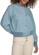 Levi's Women's Varsity Bomber Jacket, Light Wash Denim, 3X