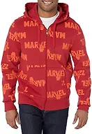 Amazon Essentials Disney | Marvel | Star Wars Men's Fleece Full-Zip Hoodie Sweatshirts (Available in Big & Tall), Marvel Multi Peace, Small