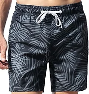 Kanu Surf Men's Monaco Swim Trunks (Regular & Extended Sizes), Palma Black, 4X