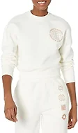 Amazon Essentials Women's Cropped Drop Shoulder Long Sleeve Sweatshirt (Available in Plus Size), Eggshell White, 4X
