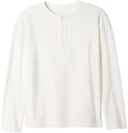 GAP Boys' Long Sleeve Everyday Soft Henley, New Off White 1, Medium
