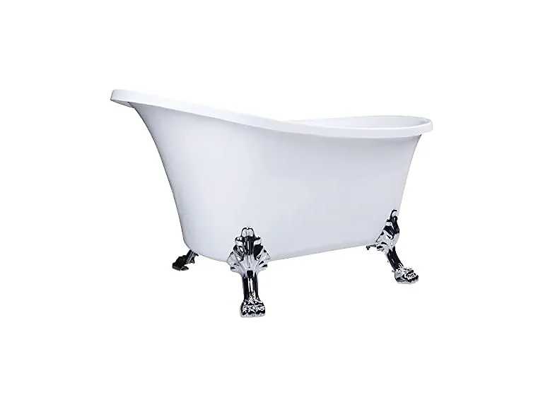 Kingston Brass Clawfoot Tub,Glossy White/Polished Chrome